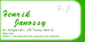 henrik janossy business card